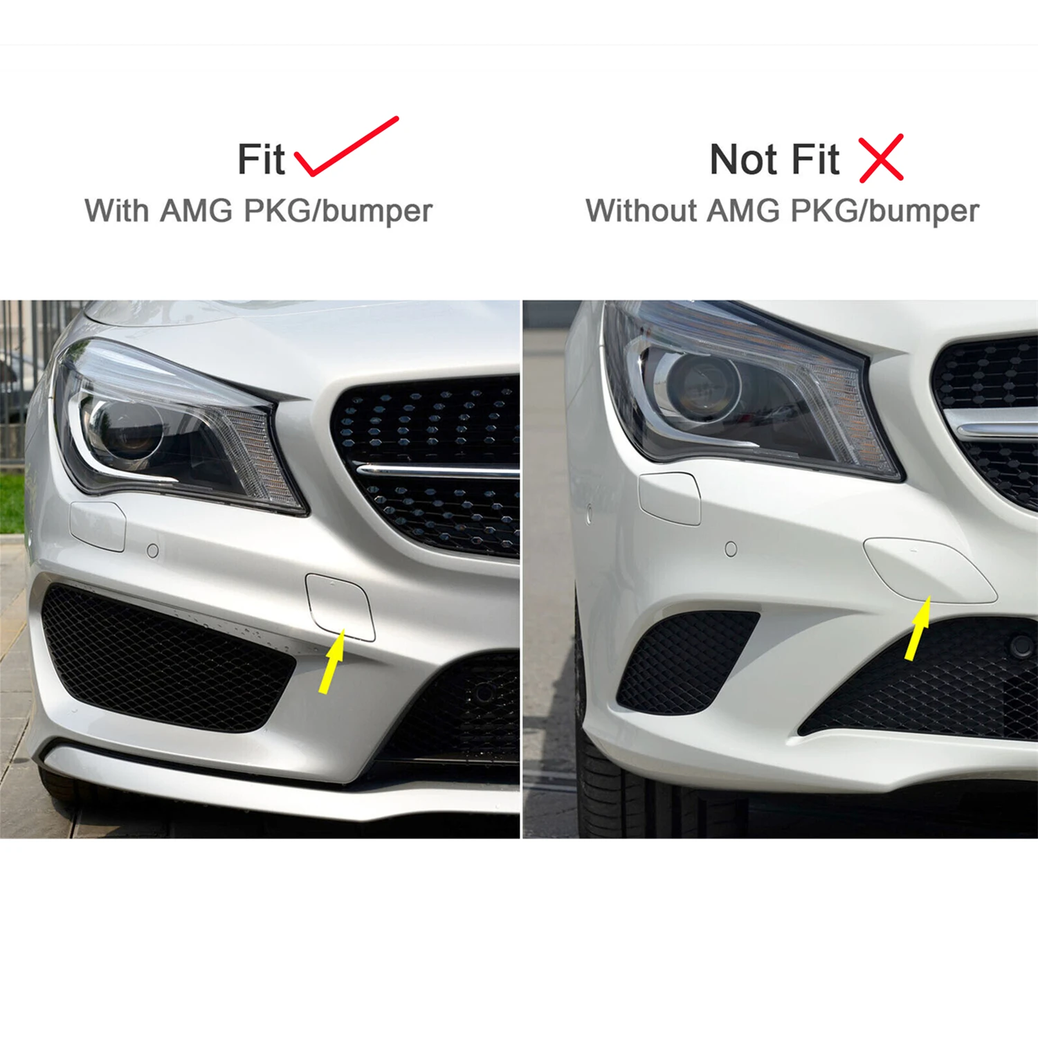 لمرسيدس بنز W117 CLA45 AMG CLA200 CLA250 CLA180 2014-2019 المصد الأمامي غطاء مقطورة غطاء 117 885 12 22 1178851222