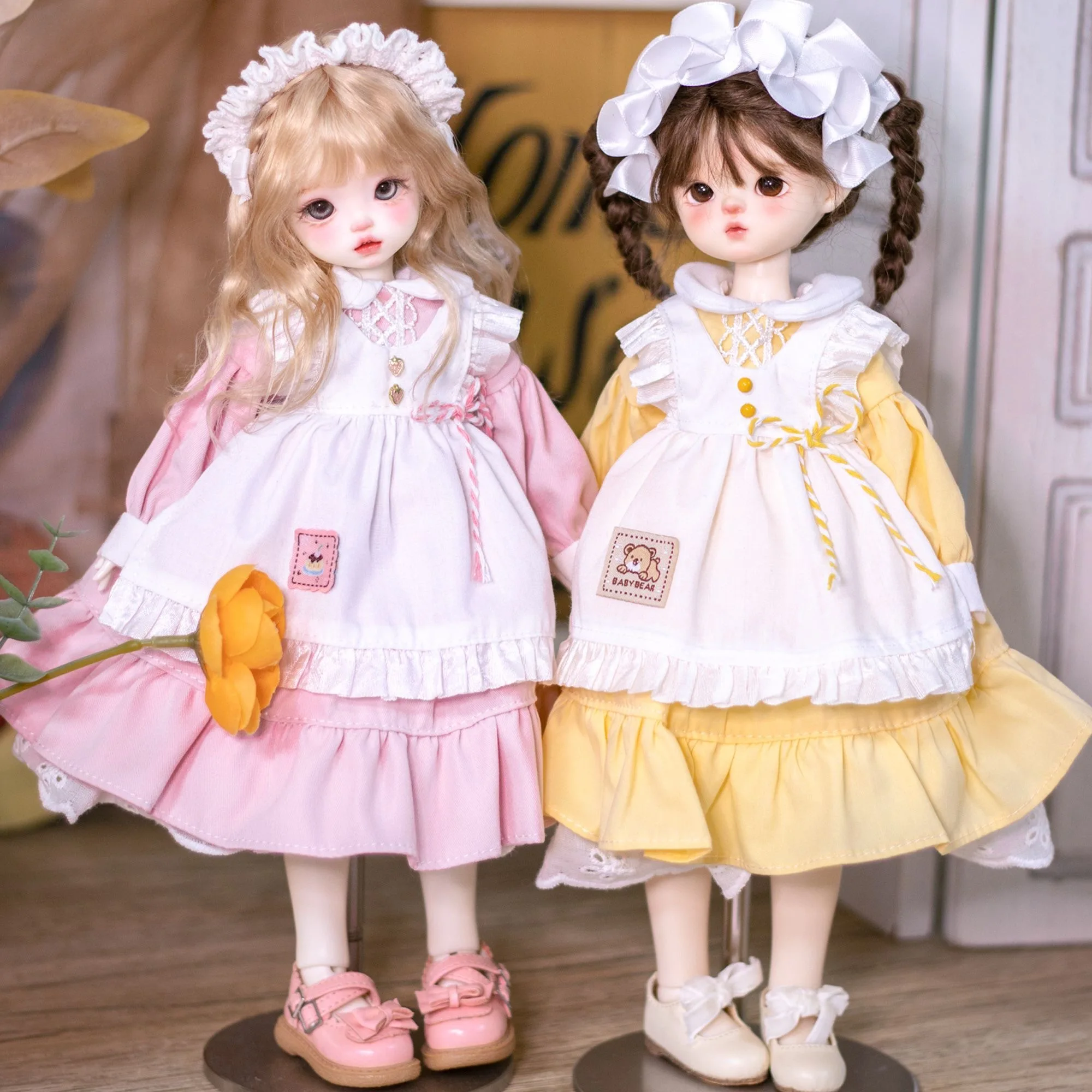 BJD doll clothes suitable for  1/6 size  Cute Cute maid dress clothes suit doll accessories（4 points）