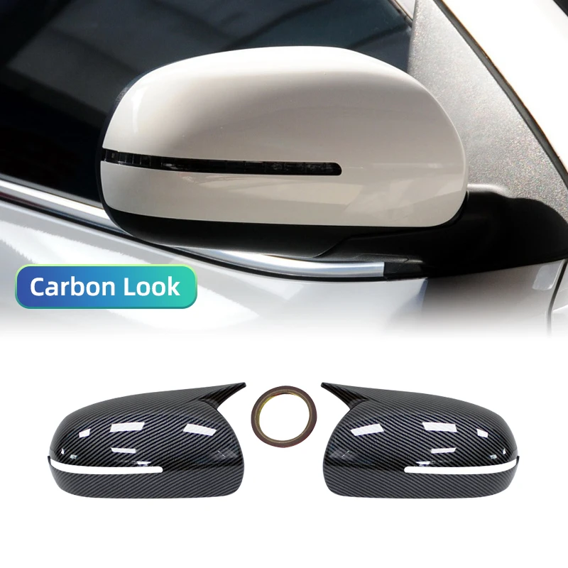 Car Rearview Mirror Cover Trim Rearview Mirror Cap Housing Sticker Decoration For Kia Forte K3 Cerato 2010-2018 ABS Carbon Fibe