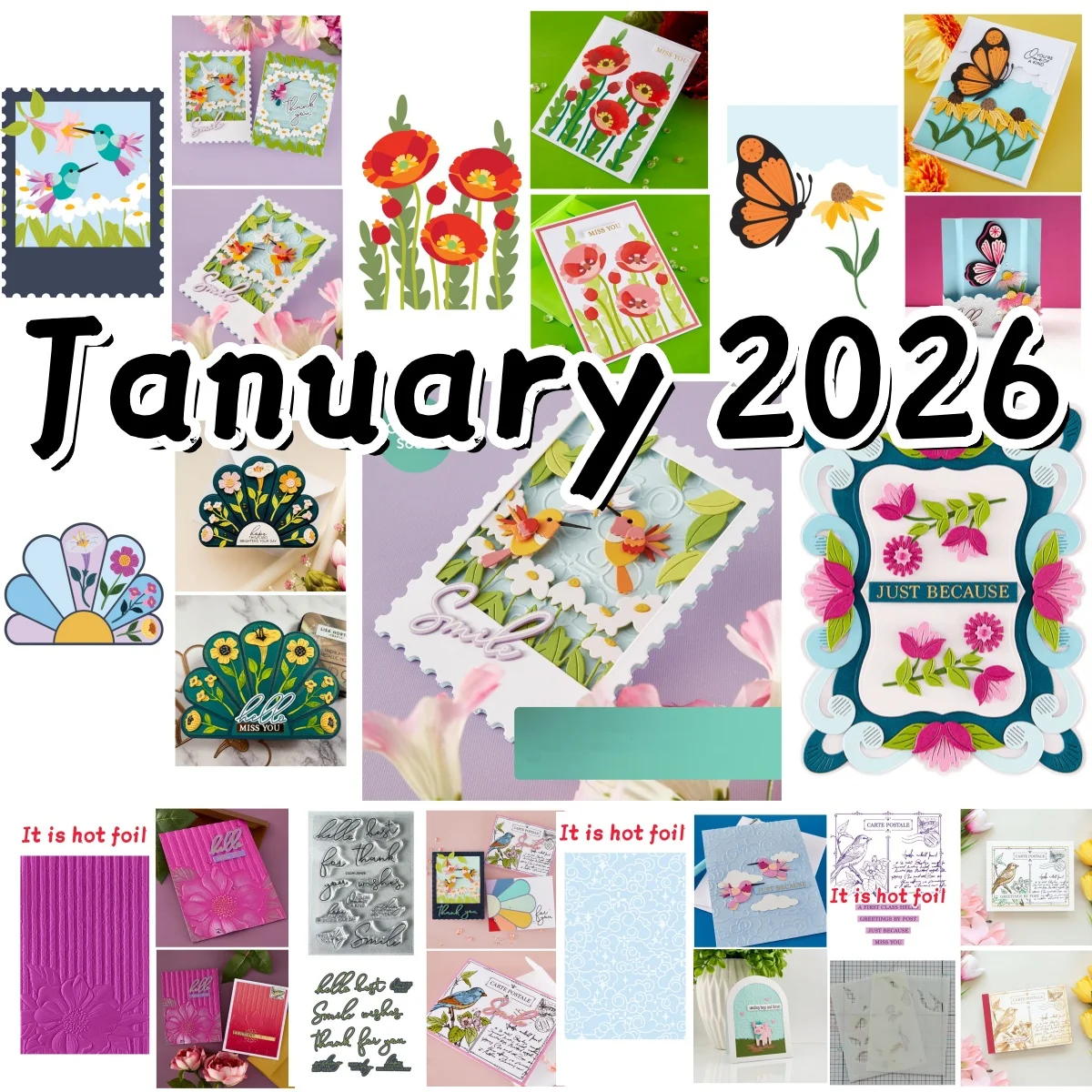 

2026 Spring Butterfly Hummingbirds Sunny Stems Metal Cutting Dies Clear Stamp Stencil Hot Foil for DIY Making Card Scrapbook