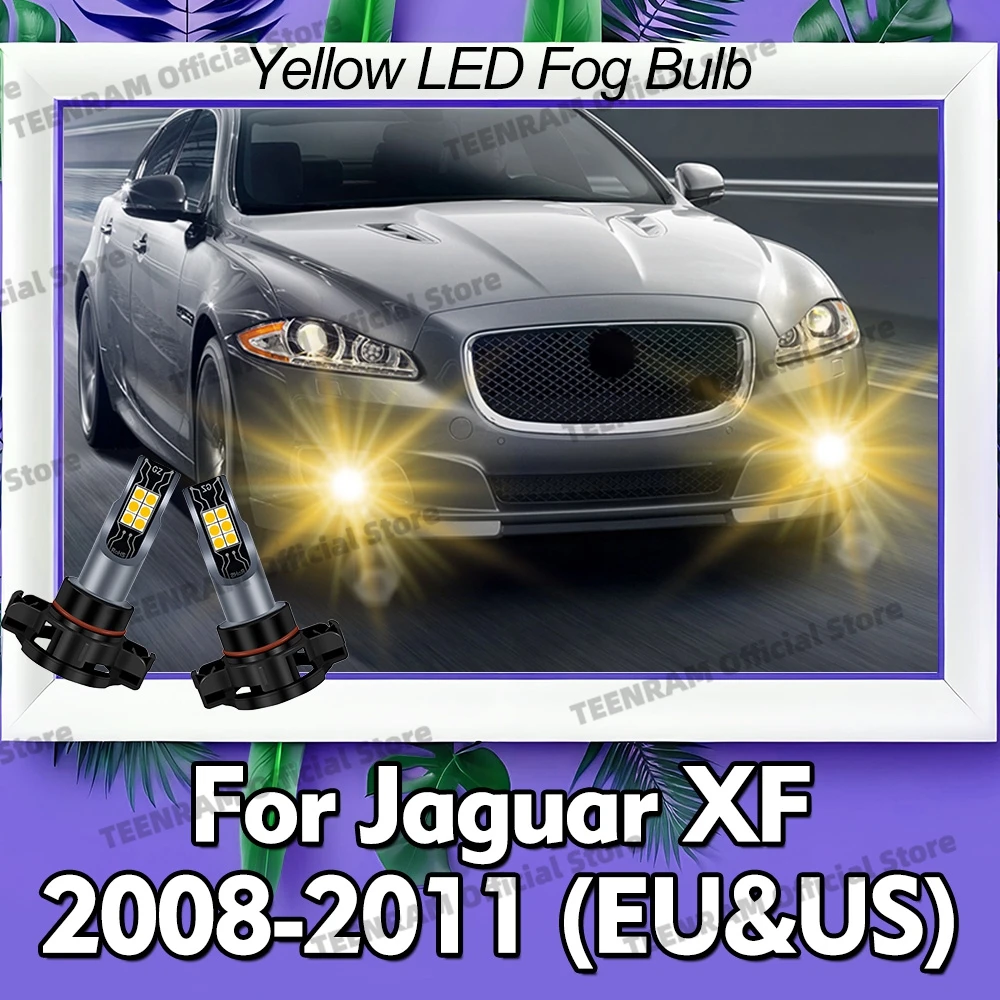 

2Pcs LED DRL Fog Lights 3000K Yellow Auto Lamp Bulbs PS24W 5201 5202 H16(EU) Light 12V For Jaguar XF 2008 2009 2010 2011 (EU&US)