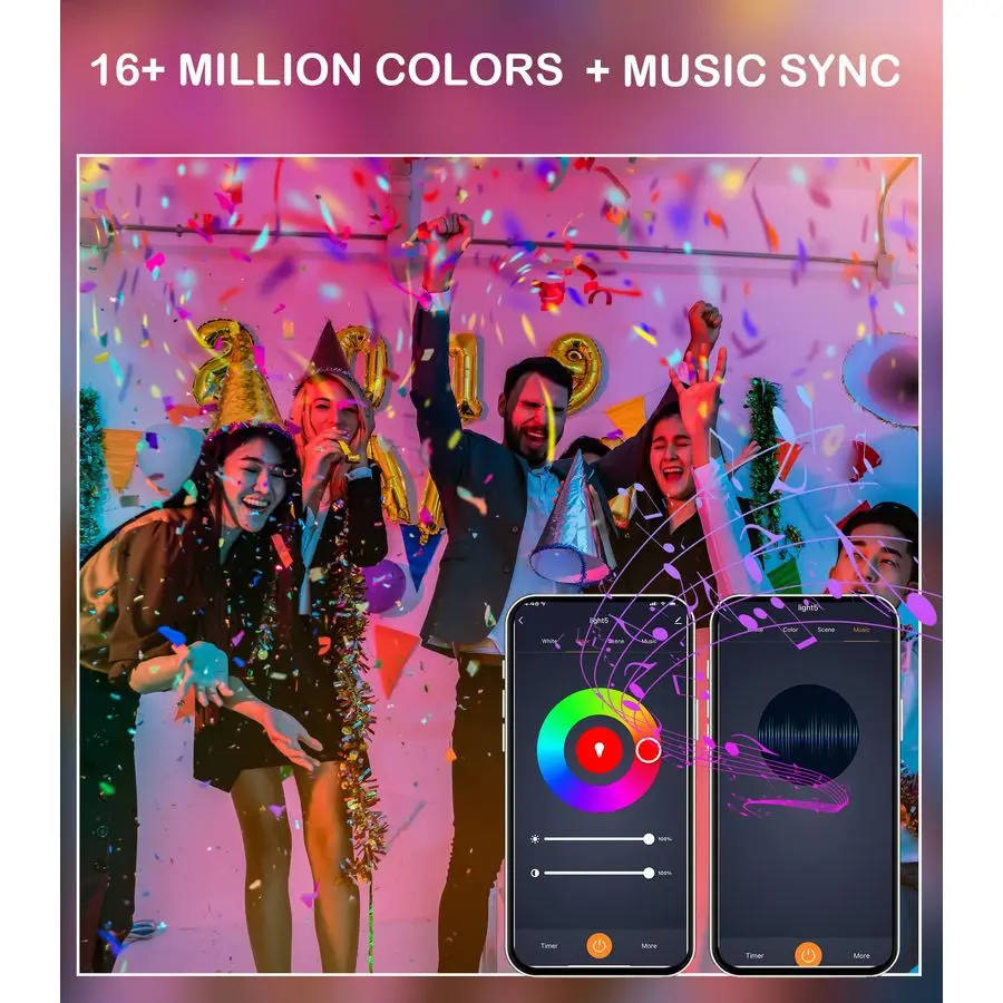 Paquet de 6 lumières encastrées LED WiFi intelligentes de 4 pouces, éclairage encastré à couleur RVBCW, Compatible avec Alexa et Google Home Assista