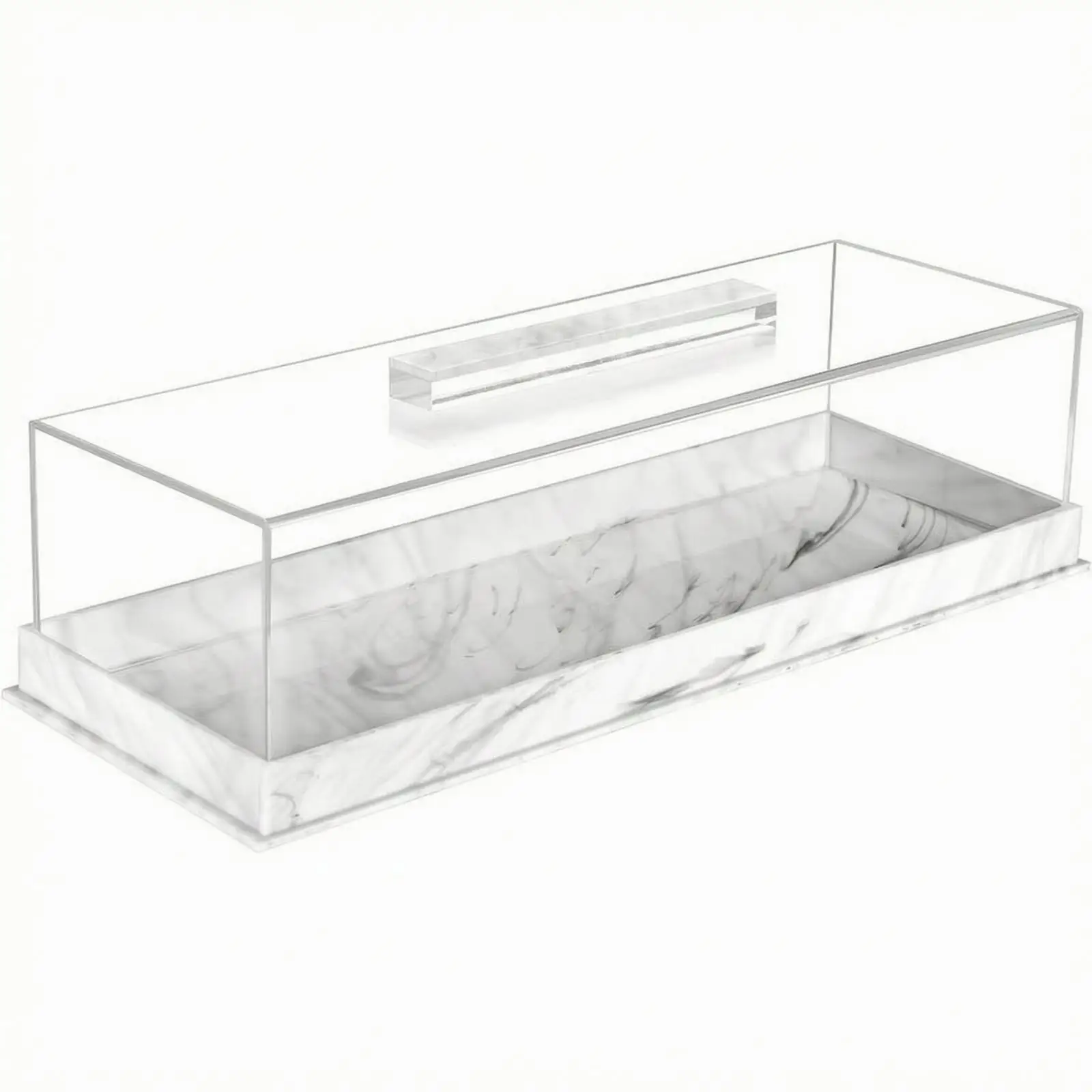 Dustproof Acrylic Dessert Display Box Clear Cake Holder with Top Handle for Bakery Cupcake Showcase