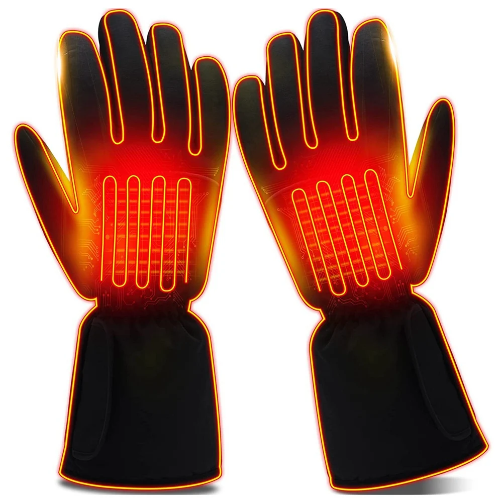 Electric Heated Gloves for Men Women,Waterproof Touchscreen Heating Gloves Winter Thermal Sports for Skiing Snowboarding