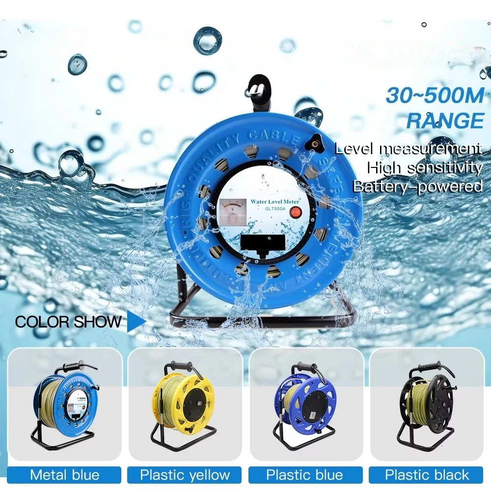 Water Level Meter 300m, 4-20mA IP68 Stainless Steel Water Level Sensor for Deep Well & Tank-GLT500A