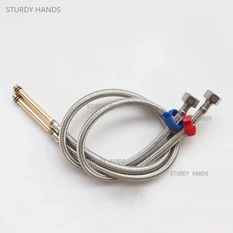2pcs Faucet Soft Water Pipe Hot and Cold Water Inlet Pipe Tip Extension Rod Explosion-proof Kitchen Wash Basin Faucet Hose