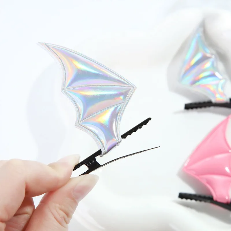 1 Pair Bat Wing Barrette for Halloween Party Wear Hairpin Cosplay Props Theme Creative Photo Prop Costume Hair Clips for Girls