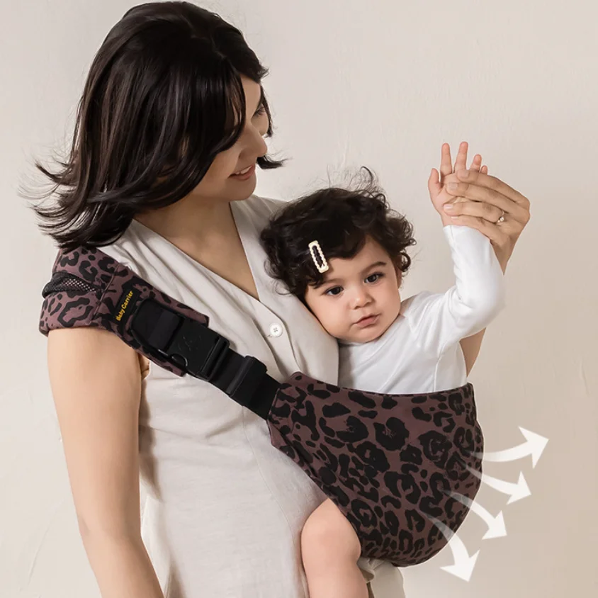 

Baby Going Out Safety Carrier Simple Leopard Pattern Portable Front Hug Type Back Baby Out of the Baby Artifact Waist Stool