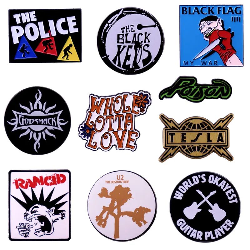 Classic Band Logo Punk Music Rock Band Badge Enamel Pins Metal Cartoon Brooch Backpack Decorative Accessories Singer fans Gift