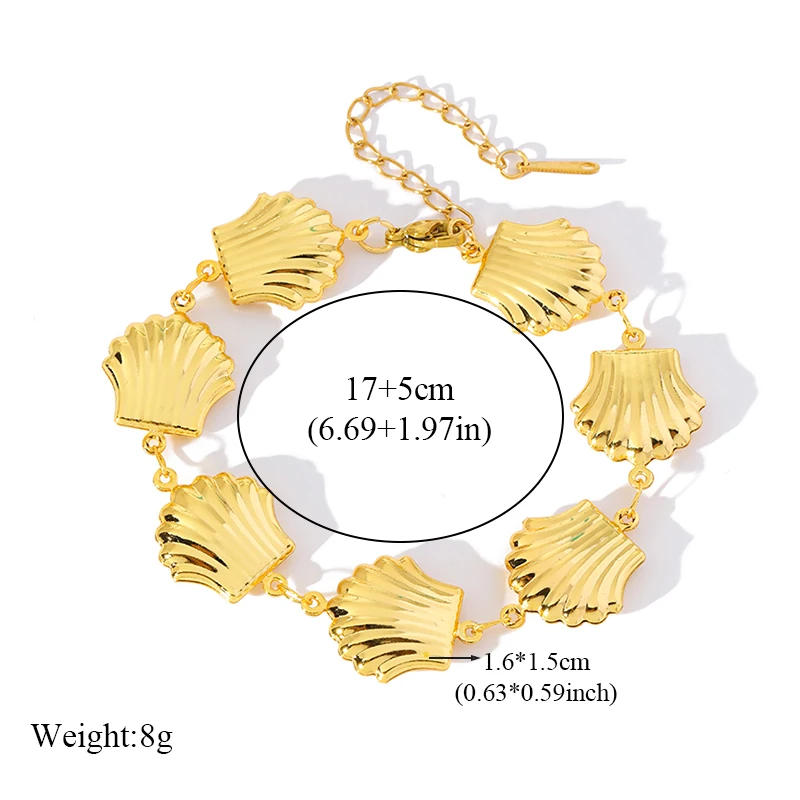 EILIECK 316L Edelstahl Muschel Seestern Perlen Schmuckset für Damen Mode Neue Wasserdichte Halskette Armband Ohrringe Geschenk – Detail 13