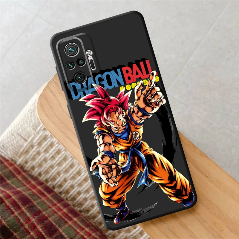 เคสสำหรับ Xiaomi Redmi Note 9 10 11 12 Pro 9S 11s 7 8 12s 13 14 Pro Plus 10S สีดำ เคสโทรศัพท์แบบนิ่ม ลายญี่ปุ่น ดราก้อนบอล ซุน โกคู
