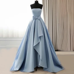 Elegant Long Evening Dresses for Women Strapless Backless Floor-Length A-Line Prom Party Gala Special Events Wedding 2024 New