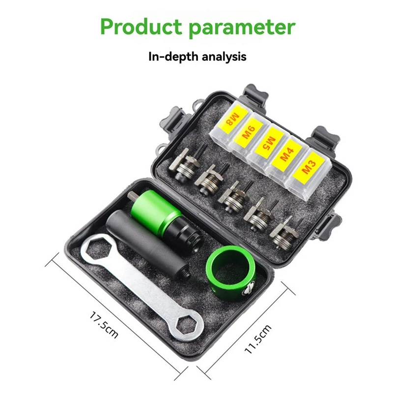 2025 Nowy elektryczny zestaw narzędzi do nitów aerodynamicznych Zestaw narzędzi do nitów z adapterem wiertła do nitów Narzędzie do nitowania