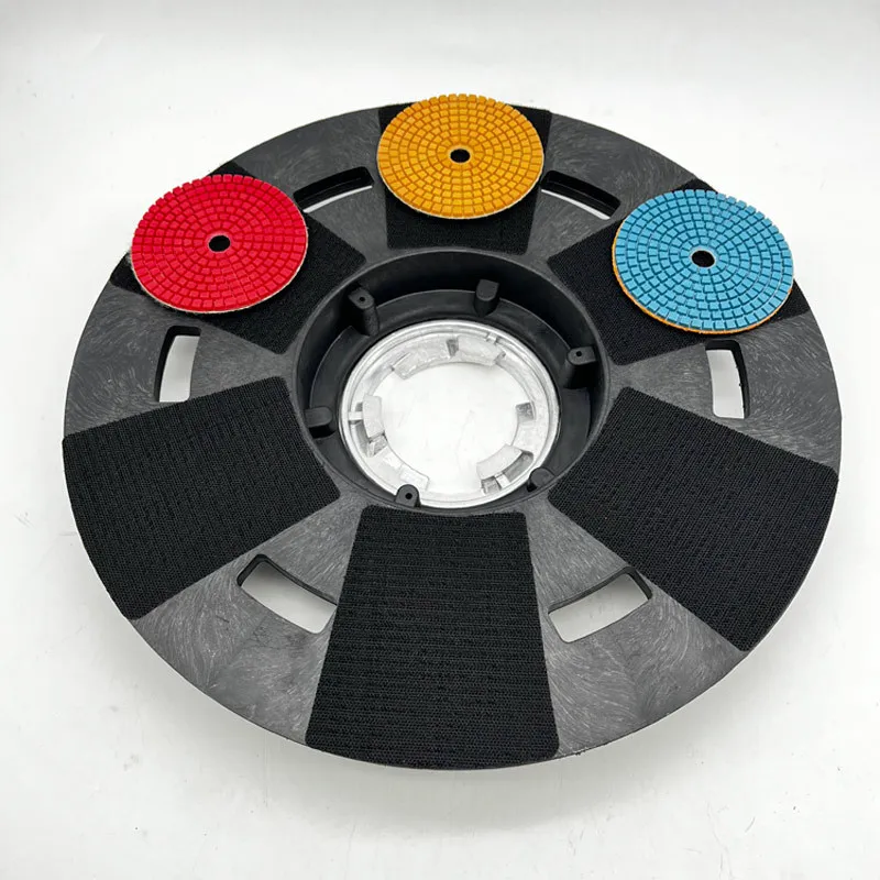 16\'\' 17.2\'\' Circular Plastic PVC Grinding Polishing Disc for Romus Grinder | 400 430mm Chassis Plate for Install Diamond Tools