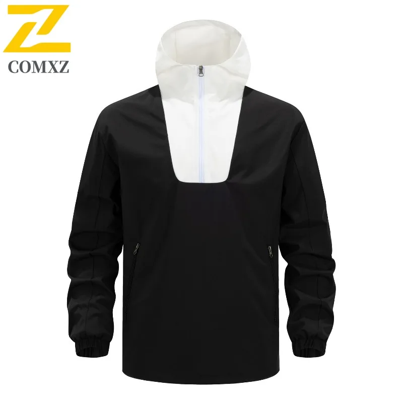 سترة COMXZ للرجال عالية الجودة بغطاء للرأس للمغامرة الخارجية سترات للدراجات النارية مقاومة للرياح للتنزه سيرًا على الأقدام سترة دراجة نارية خفيفة الوزن #4