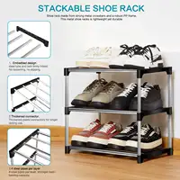 3F Shoe Rack Multi Layered Space Saving Freely Combined Modernity Minimalism Shoe Rack Dormitory Door Entryway Home Supplies 5