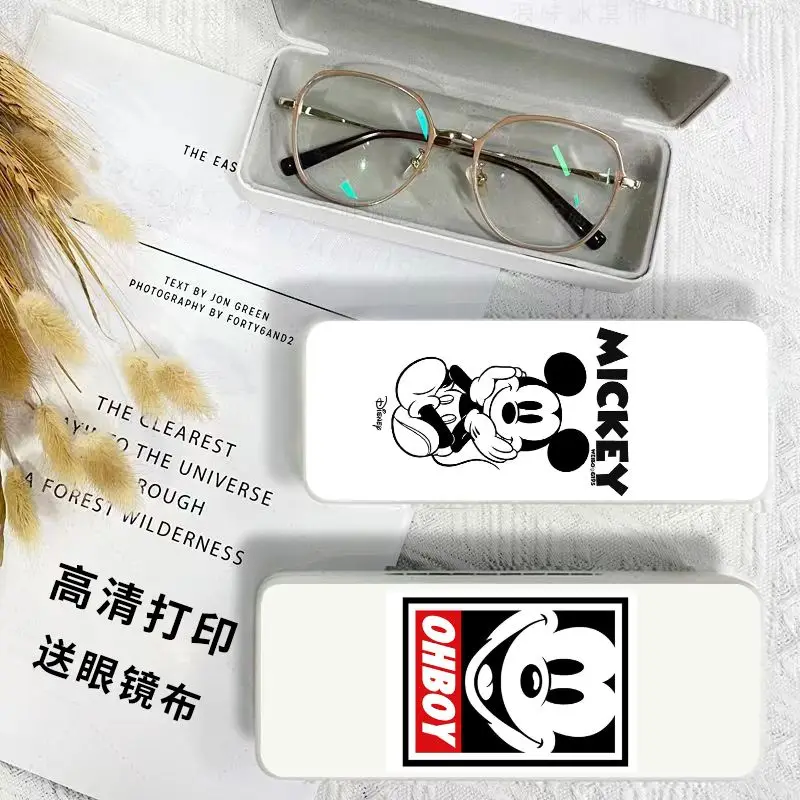 Disney Mickey Glasses Case Student Cartoon Cute Creative Simple Advanced Large Capacity Portable Storage Box Wholesale