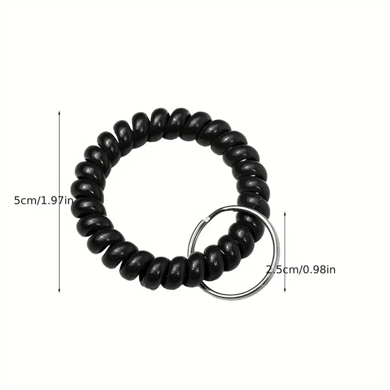 Candy Color Bracelet Keychain Spiral Wrist Coil Keyring For Men Women Sports Gym Pool Beach Wristbands Car Key Chain Accessorie