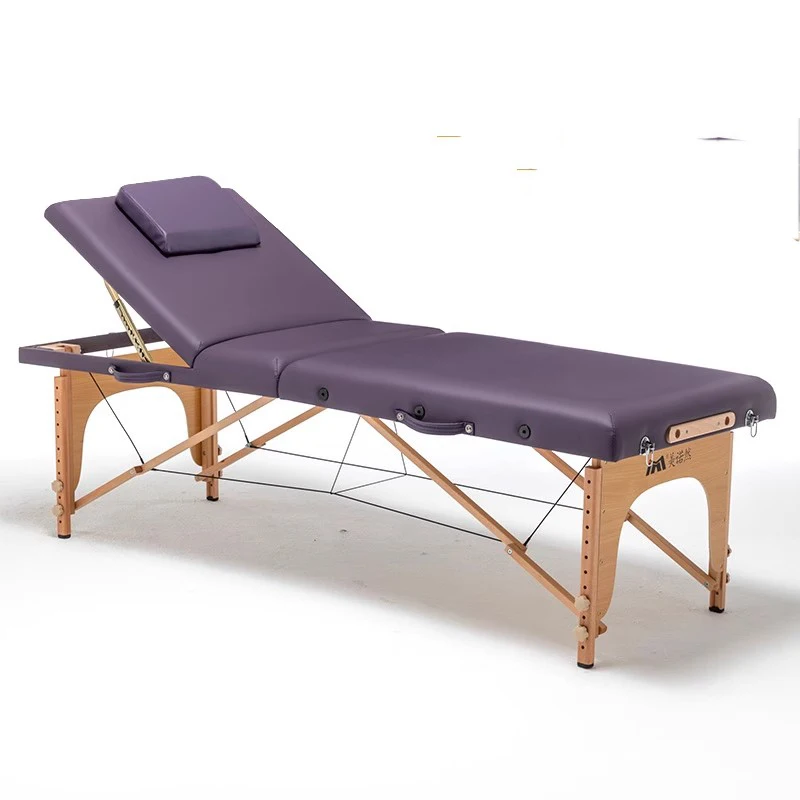 Wooden Stretcher Cosmetic Bed Aesthetic Professional Folding Massage Bed Tattoo Spa Camas Portatil Massage Furniture MQ50MB