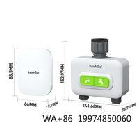 Smart Phone APP Controlled Wireless Soil Moisture Sensor with 2-Zonr RainPoint Water Timer Plastic Pair for Garden Irrigation