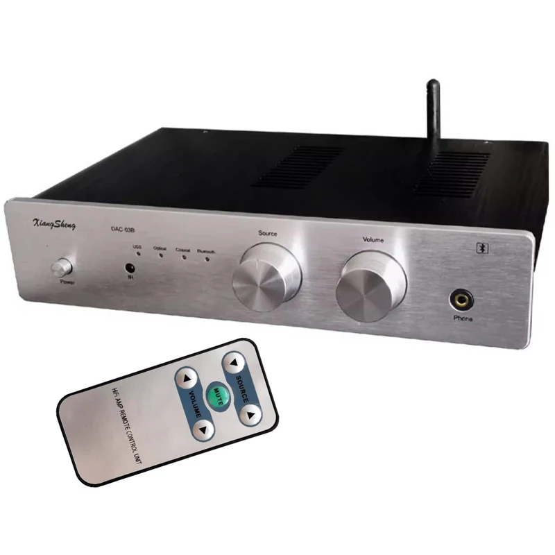 

AIYIMA SMSL DAC 03B Decoder PCM1794 USB Coaxial Fiber optic Bluetooth HIFI 6N3 Tube Decoder Remote control Headphone Amplifier