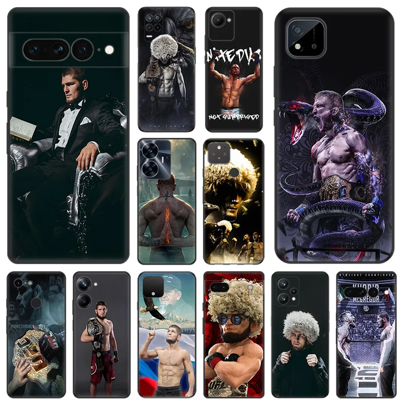 Matte Phone Case for Pixel 8 8a 7 7a 6 6a Moto Edge 20 30 40 Pro OneFusion G200 KHabib Nurmagomedov Soft Black Cover