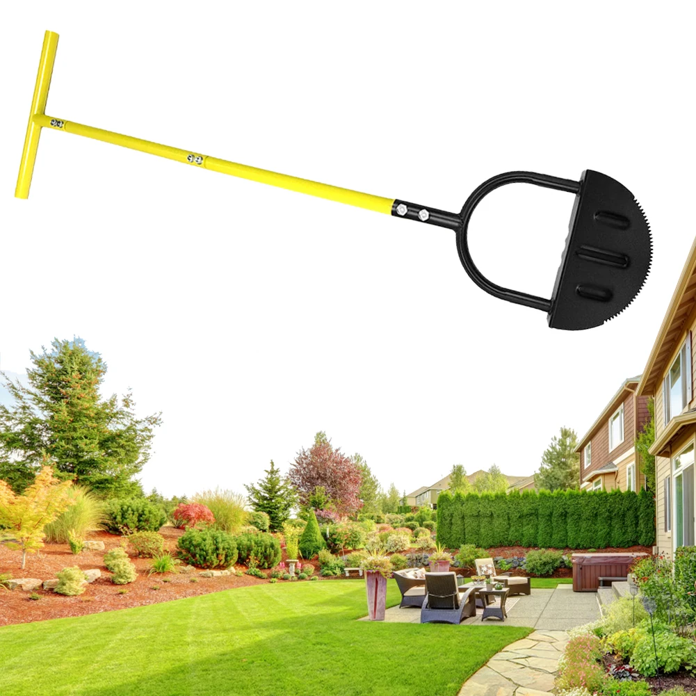 

Half Moon Edger Trimming Shovel Long Handled Saw-Tooth Lawn Step Edger Lawn Mowing Weeding Tools for Garden Sidewalk Flower Beds