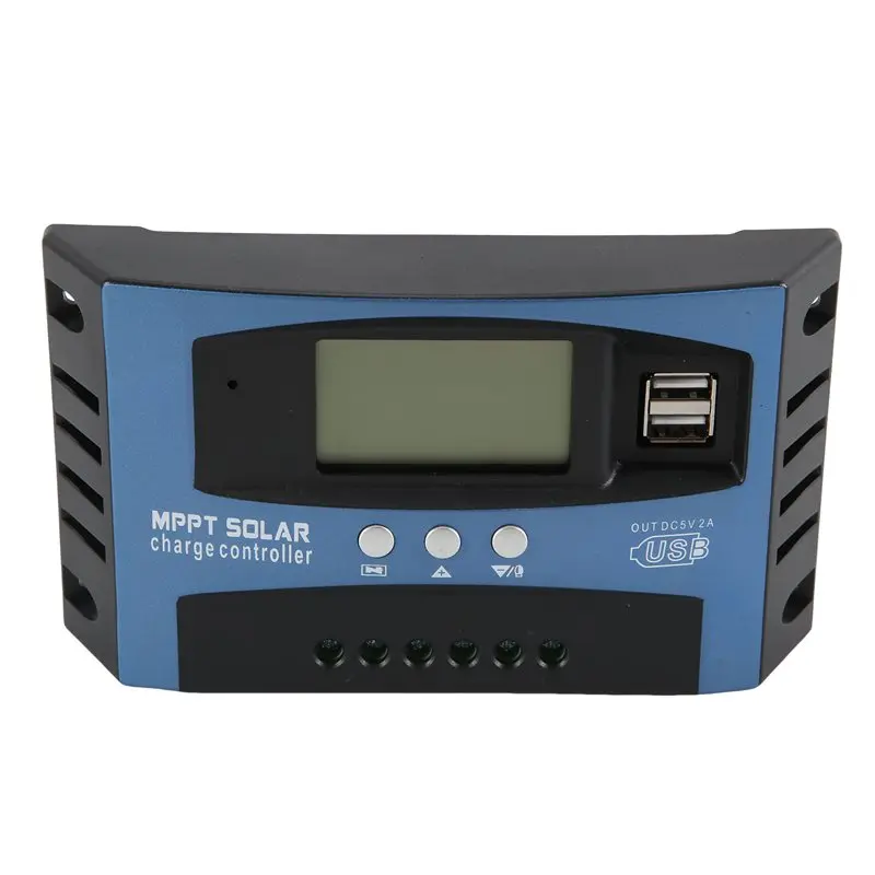 [HOT!】 100A MPPT Solar Charge Controller Dual USB LCD Display 12V 24V Auto Solar Cell Panel Regulator With Load