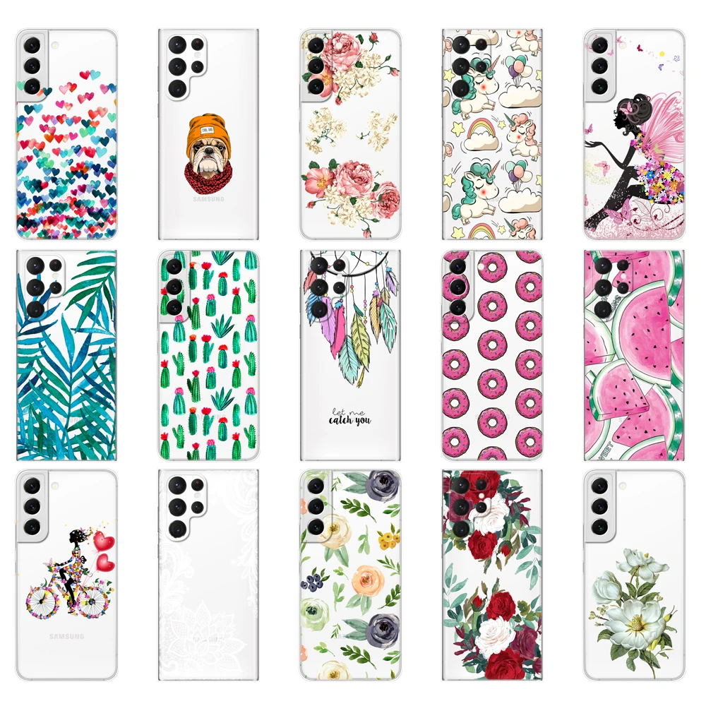 For Samsung Galaxy S22 | S22+ | S22 Ultra 5G Case For Samsung S22 Plus Phone Back Cover GalaxyS22 S 22 Bumper Funda Silicon TPU