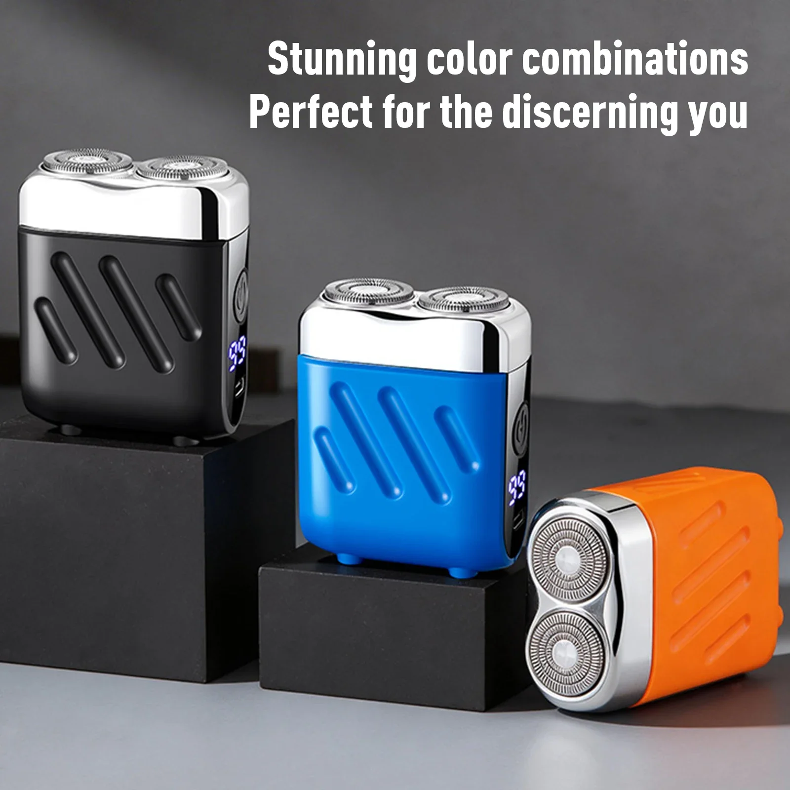 Mini Electric Shaver Type-C Rechargeable Cordless Electric Razor Double-Ring Magnetic Head Razor Waterproof Travel Razor for Men