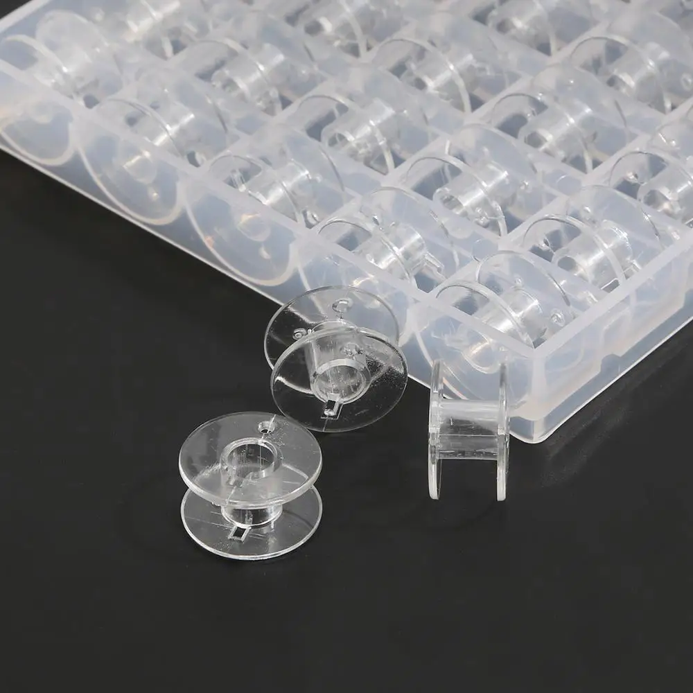 1/5/10Pcs Clear Sewing Machine Bobbins Spools Empty Bobbins Spools Plastic Storage Box For Home Sewing Accessories Tools