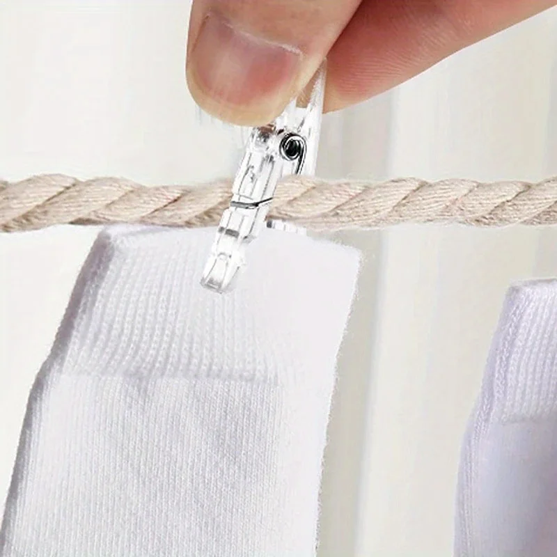 12pcs Mini Photo Clips, Transparent Spring Plastic Hanging Clip, Towel Photo Clip, Clothespin DIY Photo Wall Home Decoration