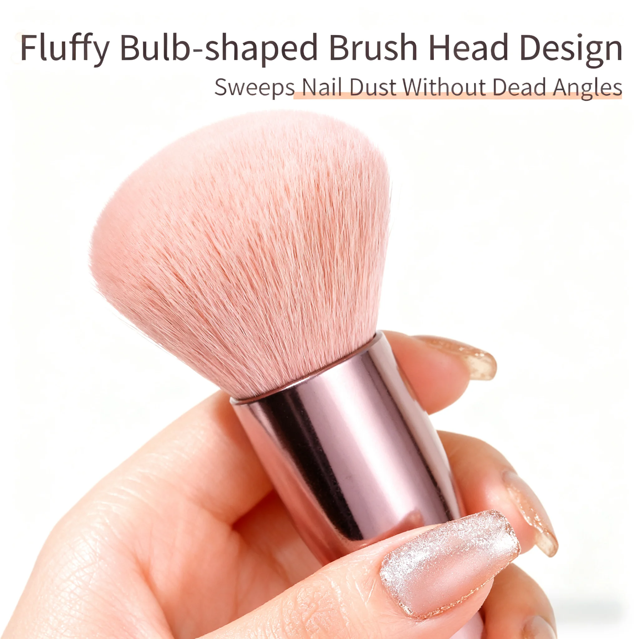 1/3/5Pcs  Round Nail Dust Brush for Effective Dust Removal Acrylic  UV Gel Polish Cleaning Tool, Manicure Accessory