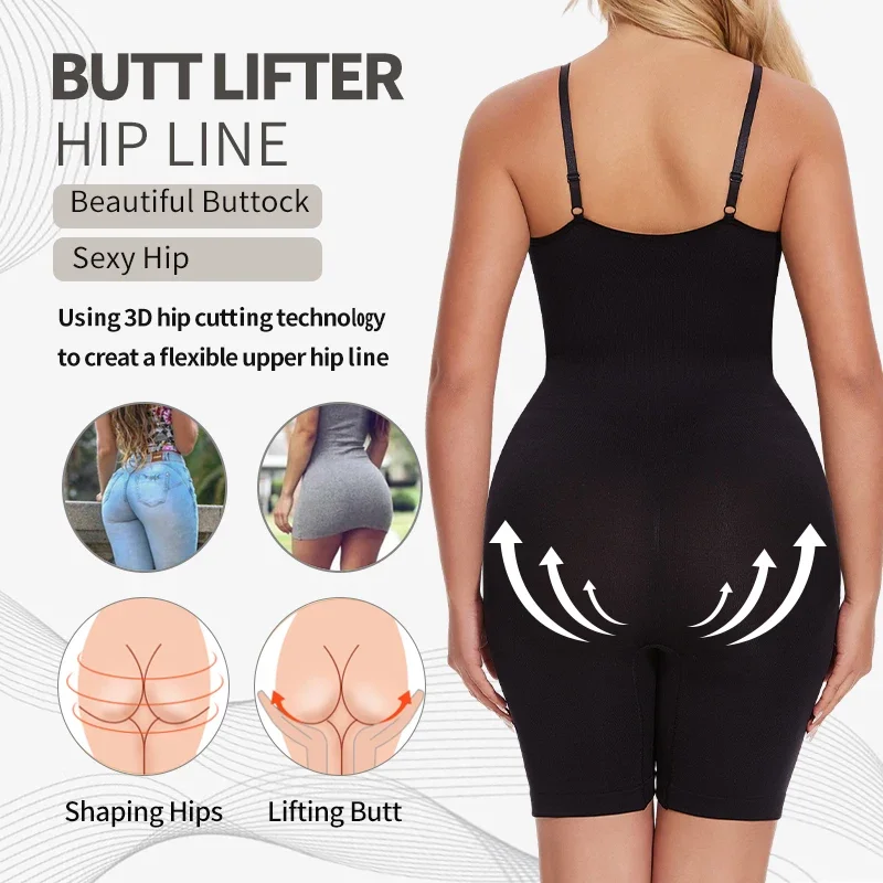 Nuevo Body moldeador para mujer, camiseta sin mangas con Control de barriga, moldeador de cuerpo completo, pantalones cortos antirozaduras, entrenador de cintura adelgazante, levantador de glúteos