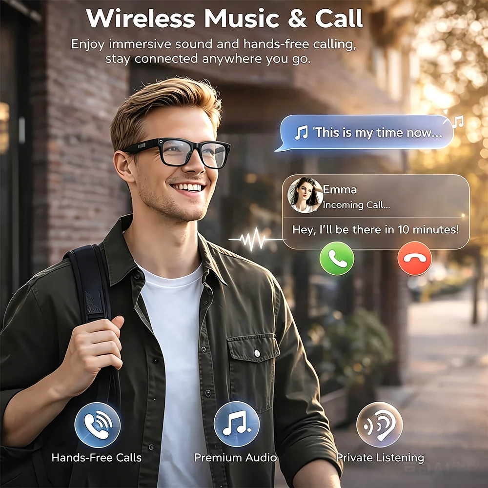2026 NEW 8MP Smart Glasses Men HD Camera 35+Language Translation ChatGPT WIFI Video Recording Bluetooth CallAudio Glasses Women