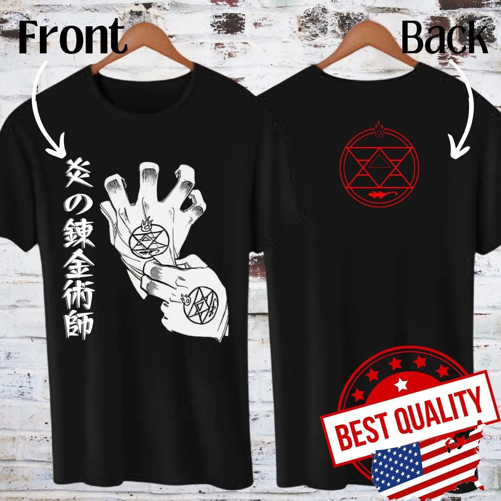 Roy Mustang T Shirt Full Metal Alchemist Anime Tee Manga Cosplay Edward Elric