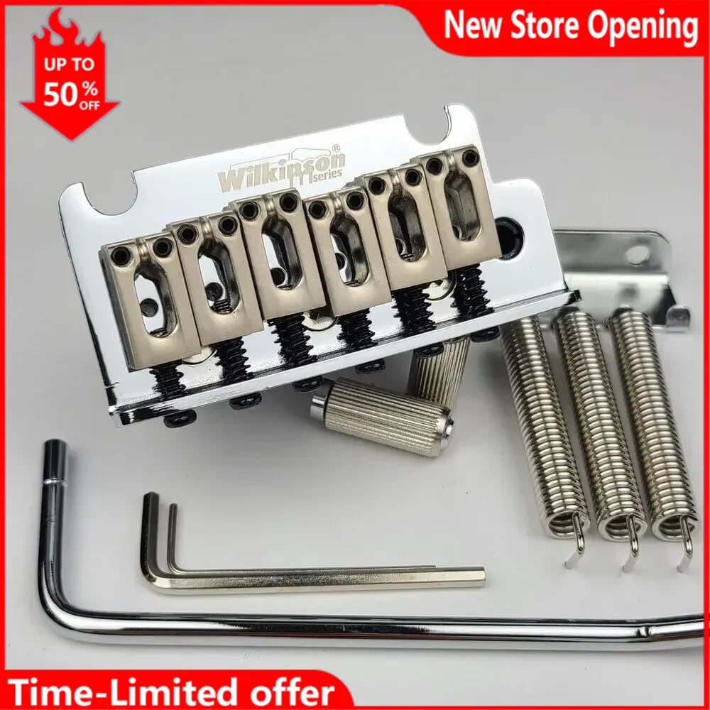 Eléctrica Guitarra Bridge WK WOV06 Double Swing Electric Guitar Tremolo System Bridge 2 Post Point Chrome Silver Guitar Parts