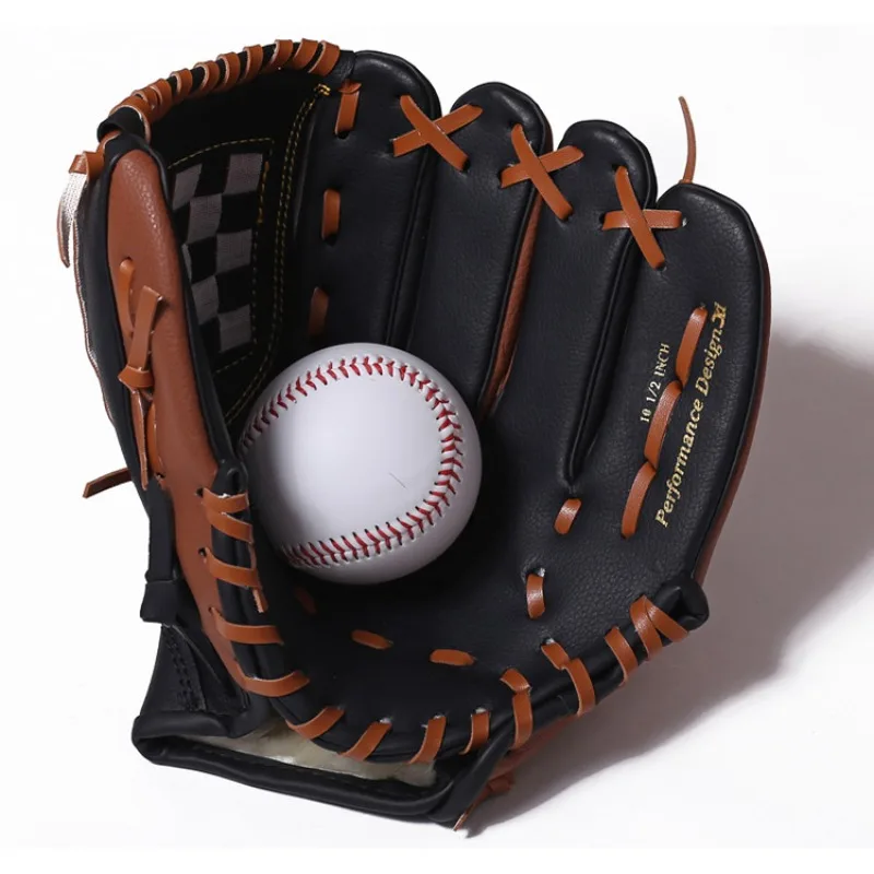 Baseball Gloves Thickened Adults Softball Protective Catcher Gloves 12.5 Inches PVC Wear-resistant Sports Hand Protective Gear