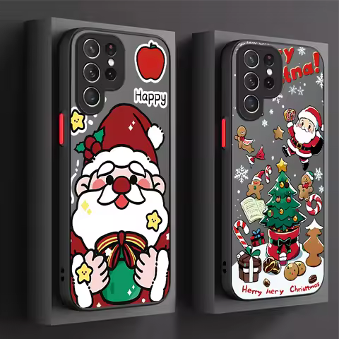 Lovely Father Christmas Case For Samsung Galaxy S24 S23 S22 Ultra S21 S20 FE S10 Plus A15 A25 A35 A55 5G Note 20 10 Back Cover