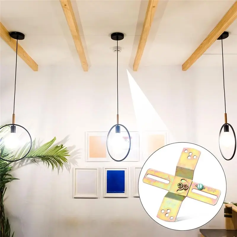 2 Sets Light Fixture Mounting Bracket,4 Inch Cross-Shaped Mount Bracket Light Crossbar Bracket With Screws