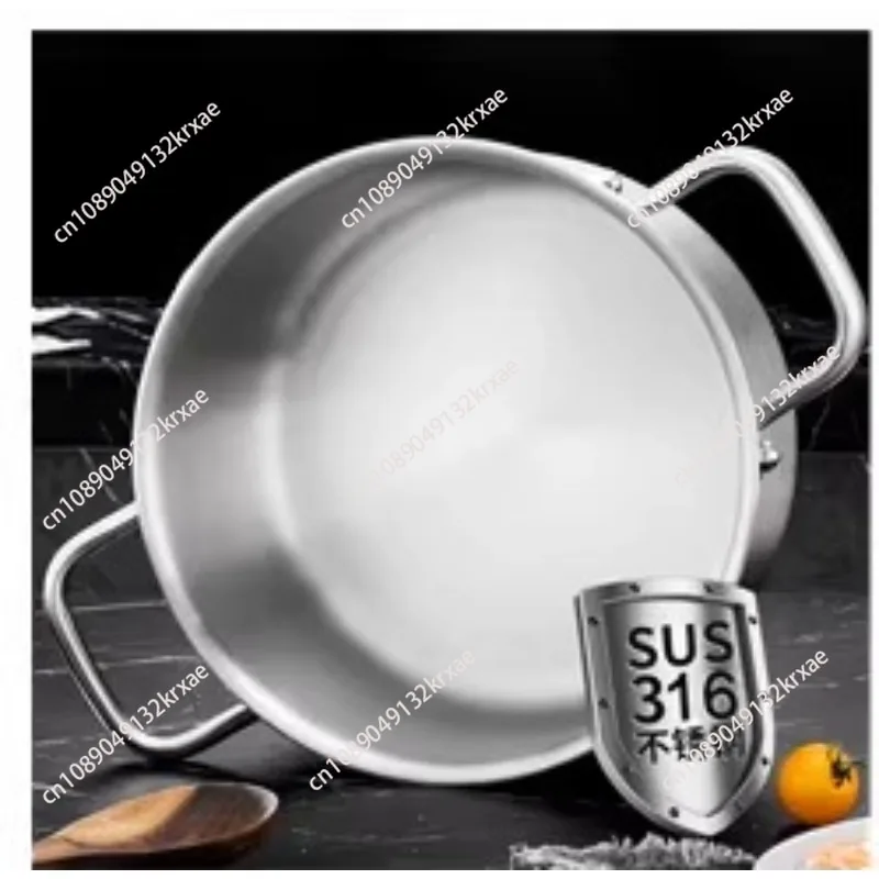 Soup Pot 316 Stainless Steel  5-layer Thickening With Lid Electeic Induction Soup Pot