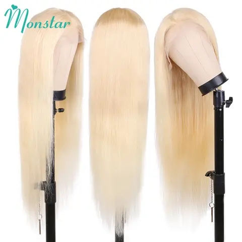 13x4 13x6 360 HD Transparent 613 Honey Blonde Color Lace Front Human Hair Wigs for Women Raw Brazilian Straight Lace Frontal Wig
