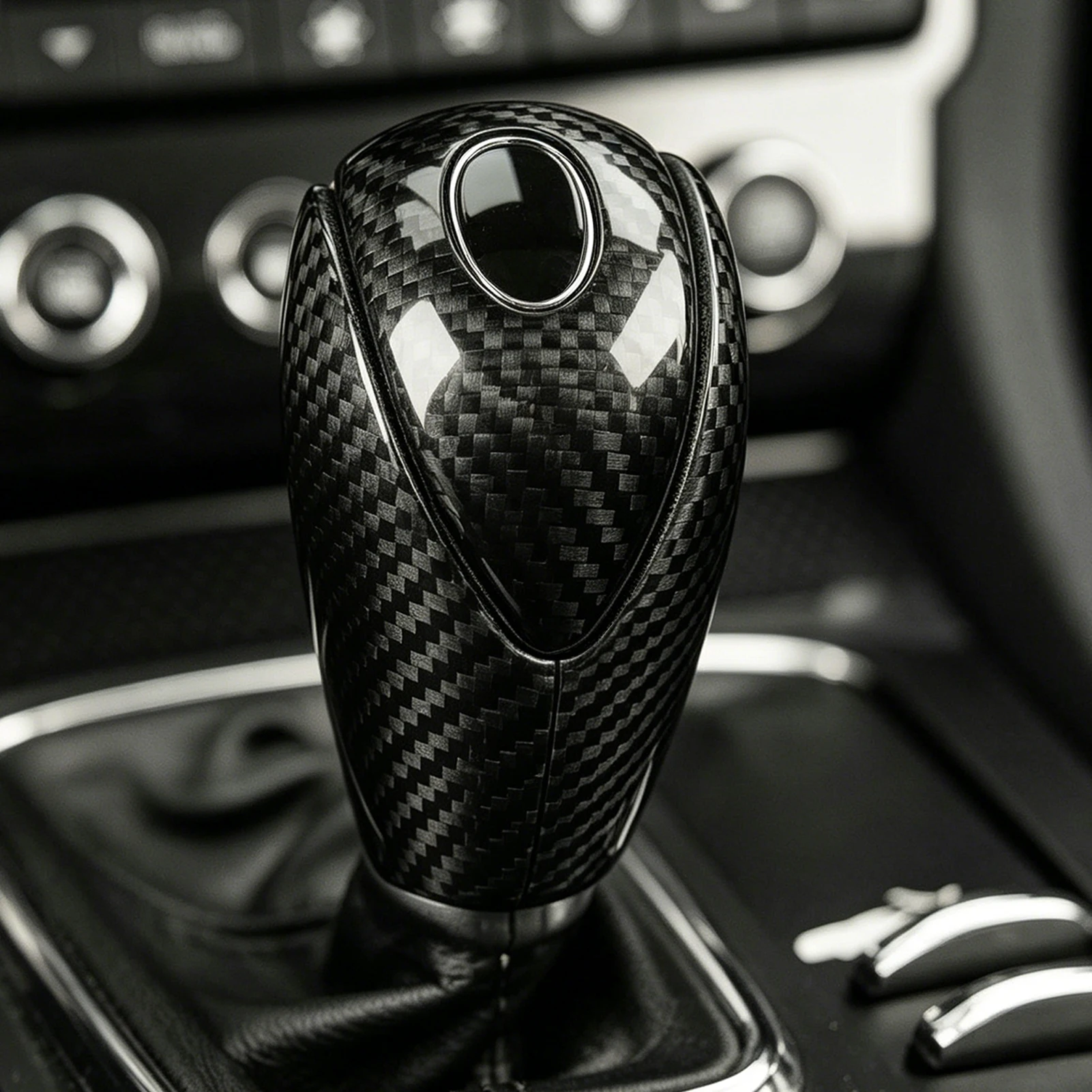 Für Maserati GranCabrio GC GranTurismo GTS 2008-2019 Echte Trockene Carbon-Faser Schalthebel-Abdeckung Verkleidungs-Set Auto-Zubehör
