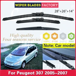 Wiper Front Rear Wiper Blades Set For Peugeot 307 2005 2006 2007 Windshield Windscreen Clean Window Rain Brushes 28
