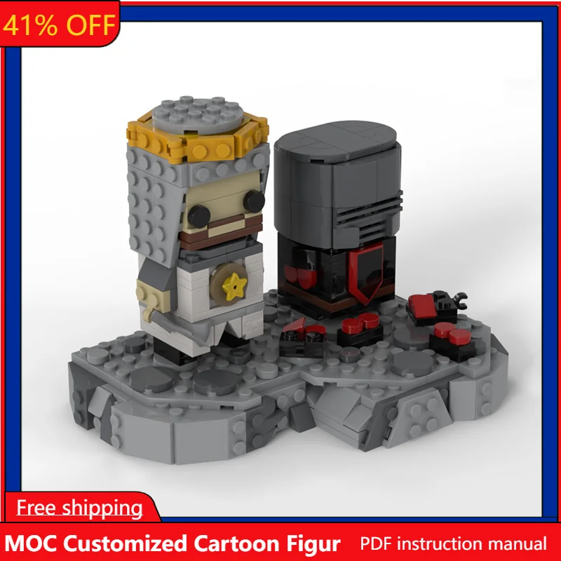 311 pièces de figurines de dessin animé sur le thème du duel des chevaliers noirs, modèle MOC, blocs de construction modulaires personnalisables, design créatif, jouet DIY, cadeau d'anniversaire