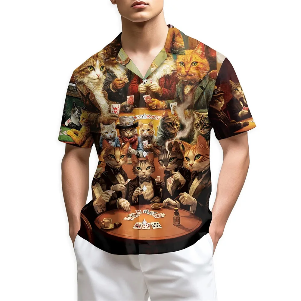 camisa-retro-texas-hold'em-com-estampa-de-gato-engracada-para-homens-camisa-havaiana-de-manga-curta-com-lapela-estilo-casual-de-verao-para-o-dia-a-dia-poker