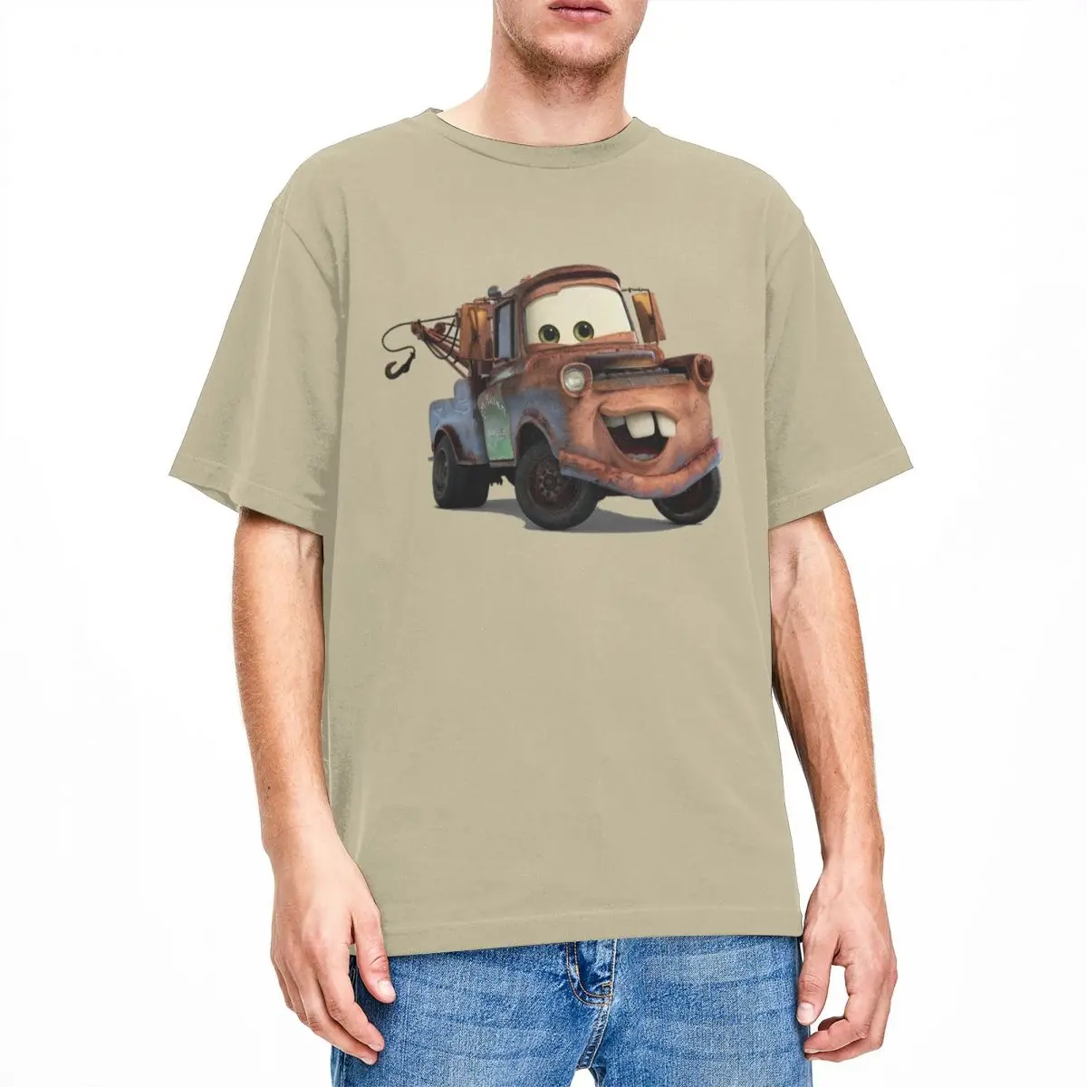 Cars Tow Mater T-Shirt Summer Vintage T-Shirts Cotton Hipster Tee Shirt For Men Short-Sleeved Loose Tops