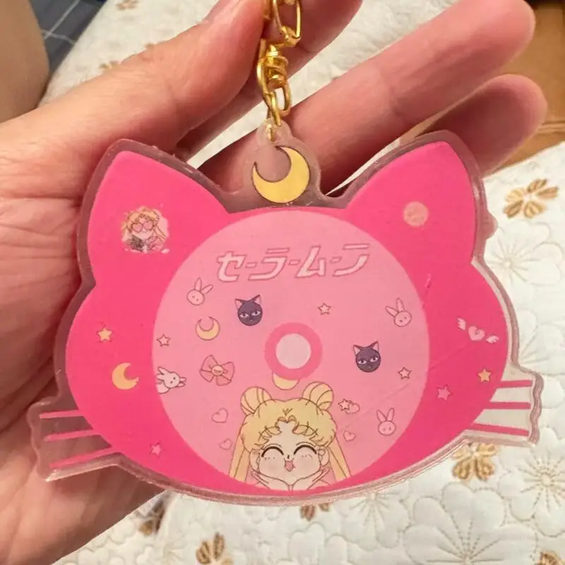 Japanese Sailor Moon Anime Merchandise Creativity Cute Acrylic Rocking Fun Keychain Backpack Zipper Decoration Holiday Gift view 5