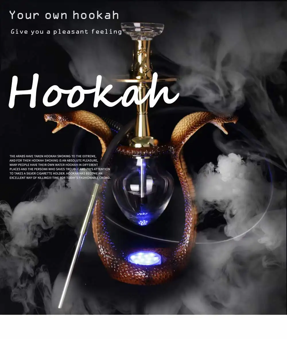 

Two-headed Snake Shape Hookah Resin, Resin Shisha, Single Water Pipe, Hooka Narguile Complete Set, Smoking Steamers, Cobra Craft