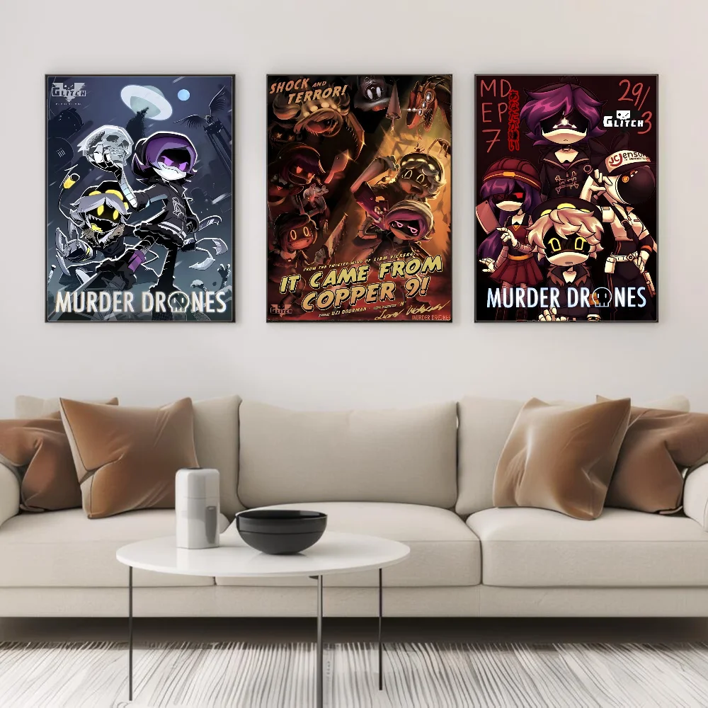 M-القتل D-طائرات بدون طيار الضمان ل القبض على المشارك ملصقات الفن جداريات حائطية ديكور لعبة غرفة ديكور الهدايا Kawaii HD اللوحة سيارات القط